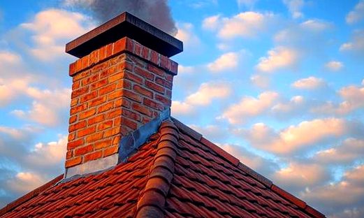 Finished chimney drawing at the gold hour